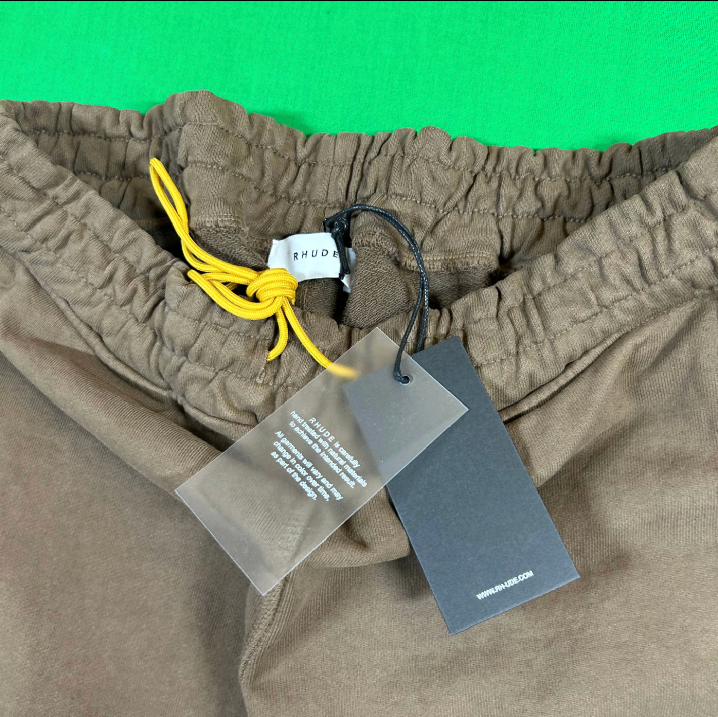 RHUDE Authentic Men's Brown Heavyweight Embroidered Logo Sweatpants SM MSRP: $765