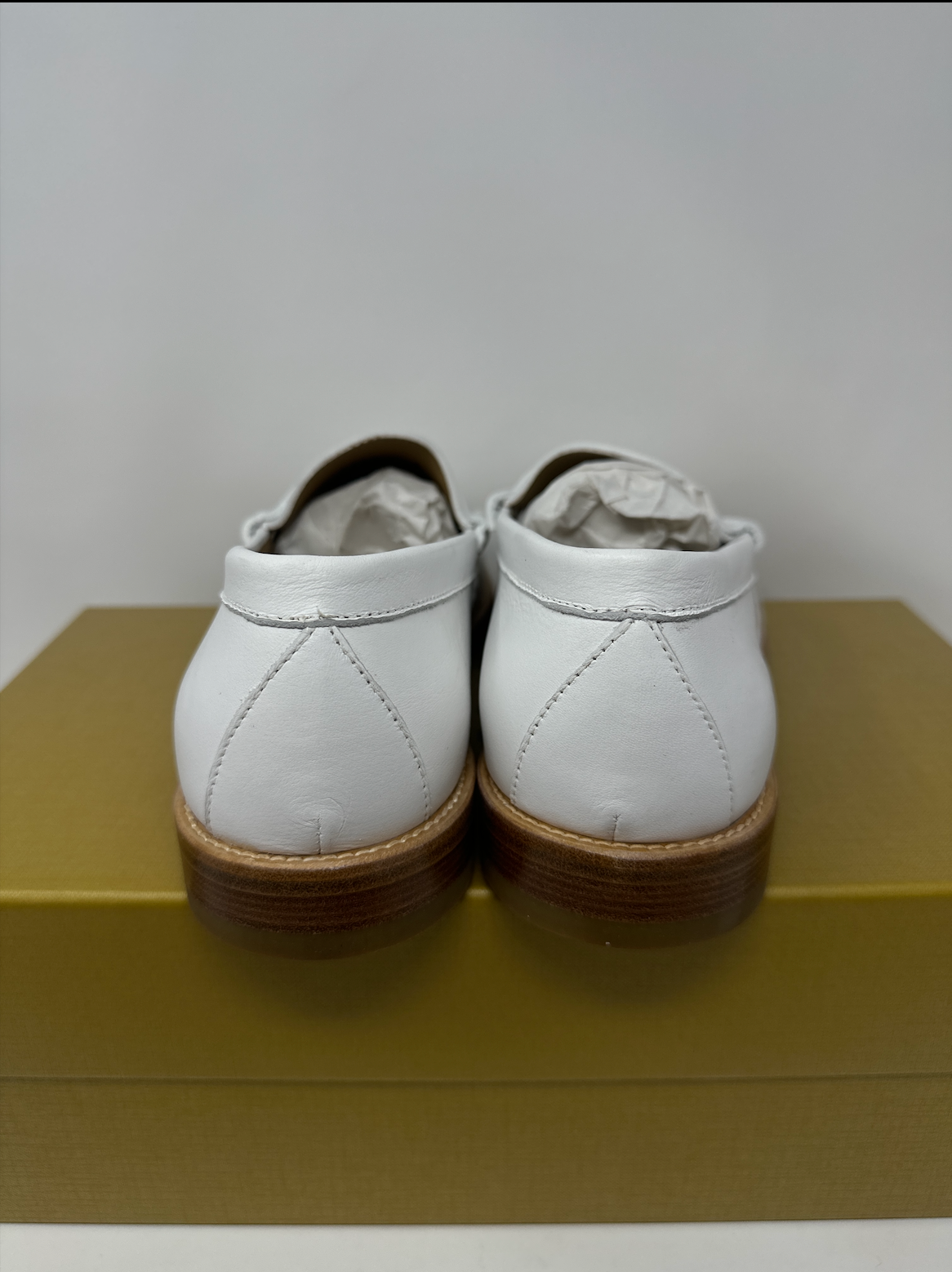 RHUDE Authentic Men's Slip On White Leather Penny Loafer Size 7M MSRP $595