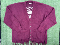 BAPE BLACK Japan Distressed Cardigan, Burgundy, Size XL (Retail $753)
