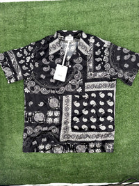 BAPE Black Japan Paisley Black Silk Button Down Shirt Size XL (retail $370.00)
