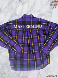 Mastermind World Purple Block Plaid L/S Shirt Size Medium (MSRP: $1,670)