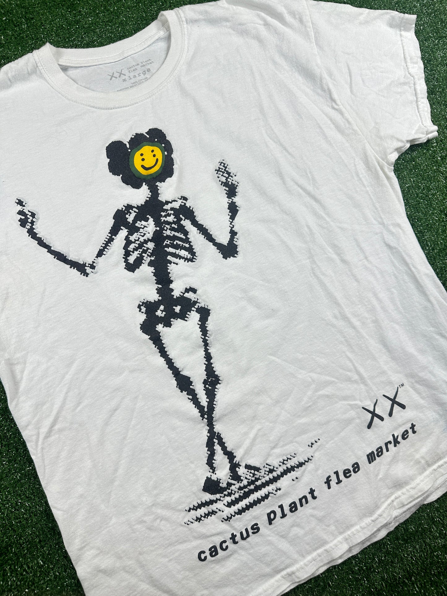 KAWS X Cactus Plant Flea Market White T-Shirt (USED) - Size XL