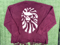 BAPE BLACK Japan Distressed Cardigan, Burgundy, Size XL (Retail $753)