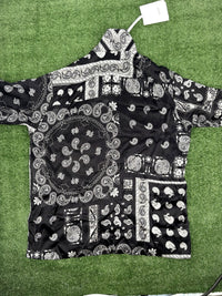 BAPE Black Japan Paisley Black Silk Button Down Shirt Size XL (retail $370.00)