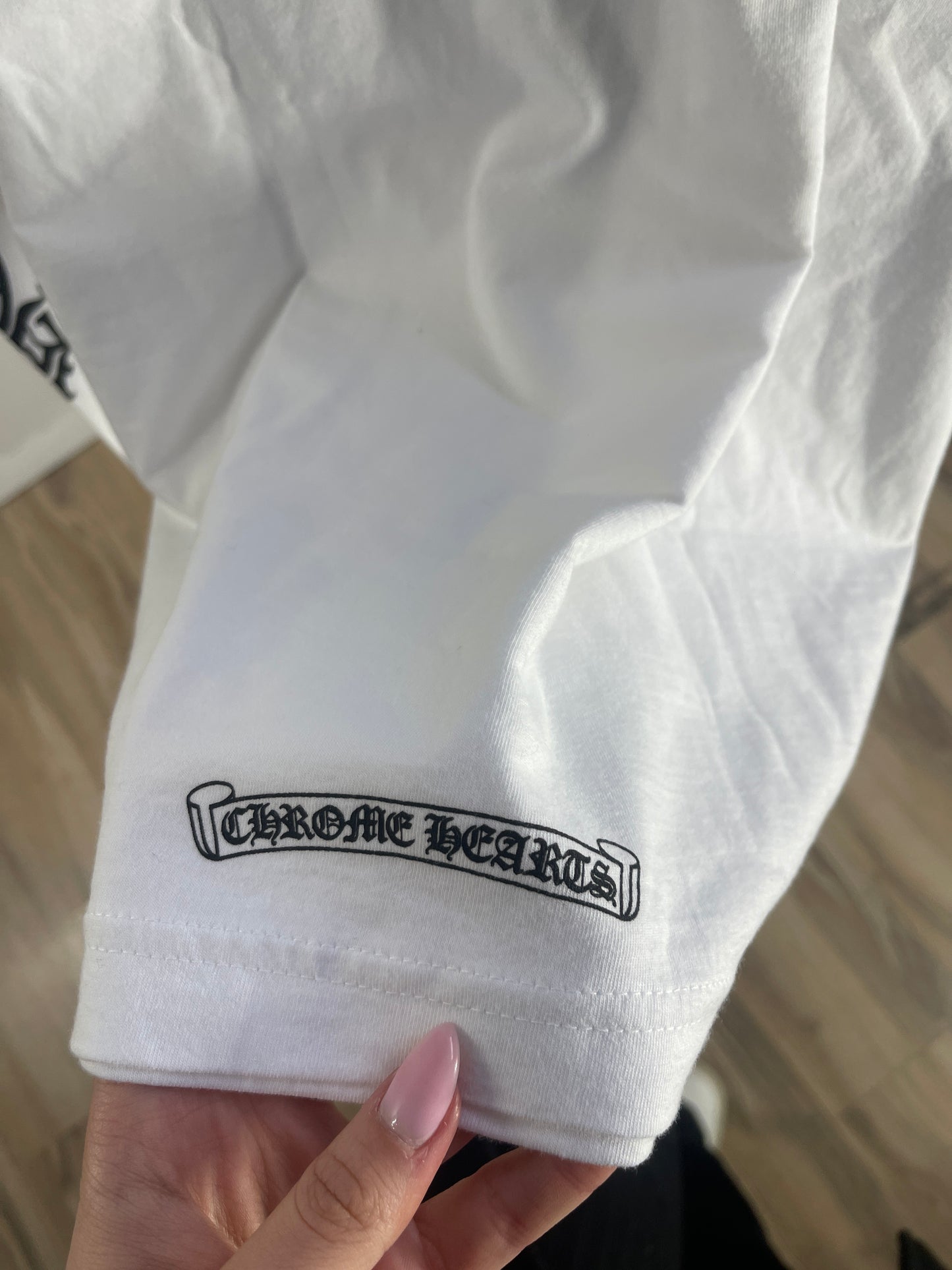 Chrome Hearts Neck Logo Long Sleeve Pocket Crew T-shirt White