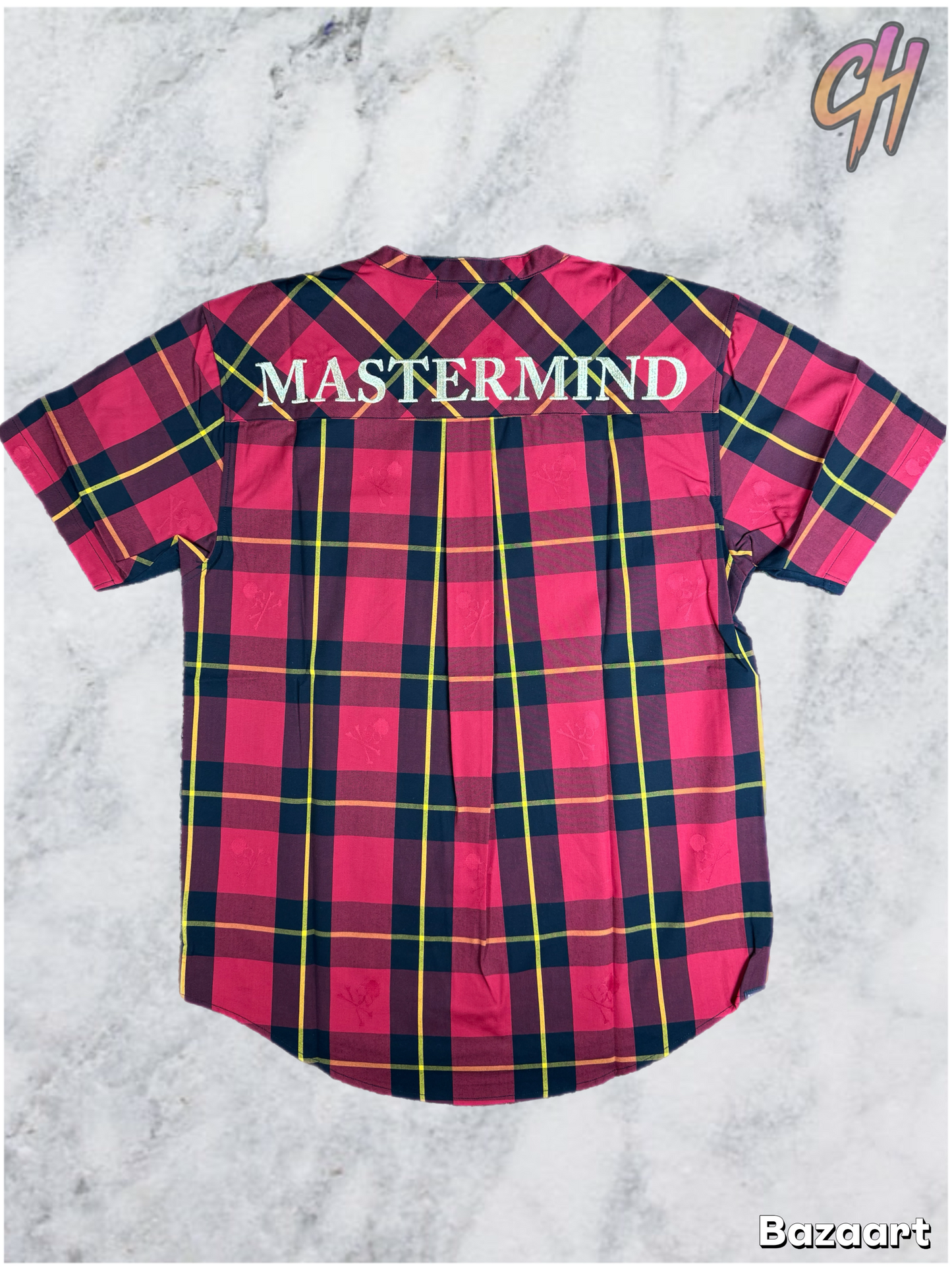 Mastermind Vs. Bape Red 2-Color Check T-Shirt Size Small