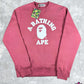 BAPE College Logo Burgundy Crewneck Sweater Size Large
