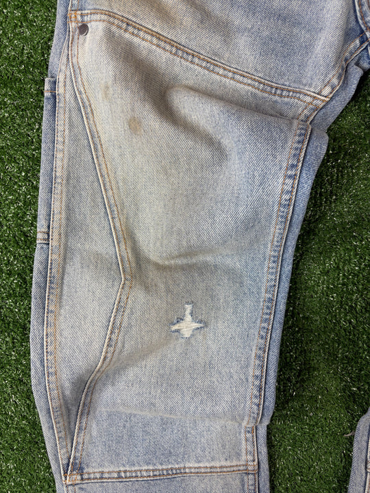 RHUDE Authentic Reza Denim Double Knee Indigo Pants Mens Size Extra Small (XS) MSRP:$975.00