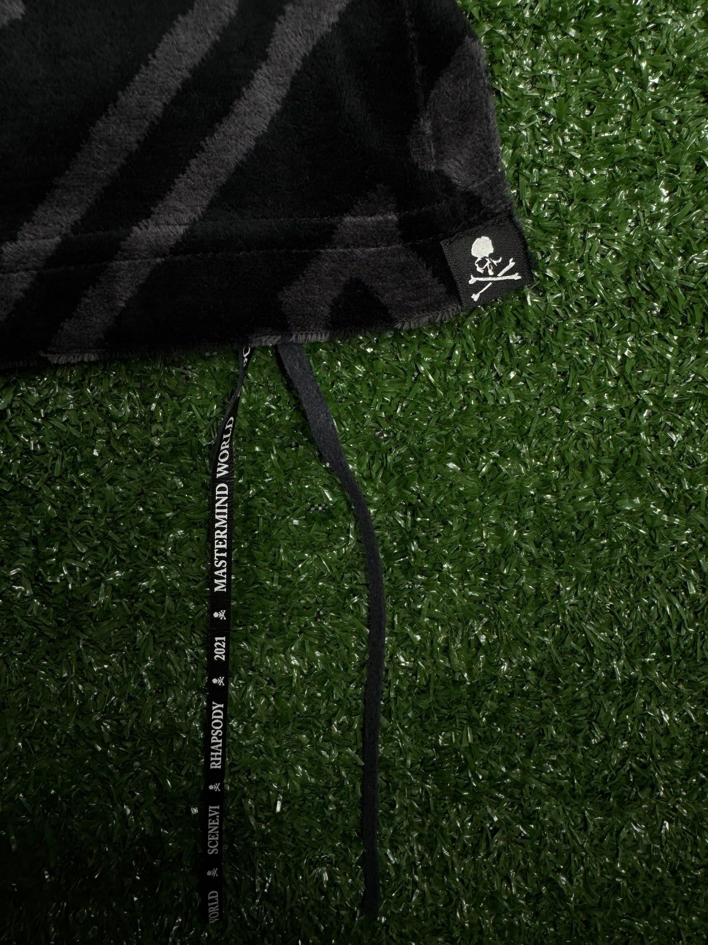 Mastermind Vs. Bape Velour Diagonal Black T-Shirt Size Large