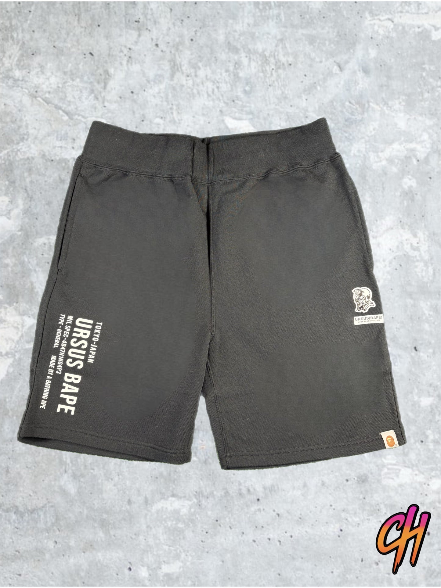 Bape X Ursus Black Cotton Sweatshorts Size Large