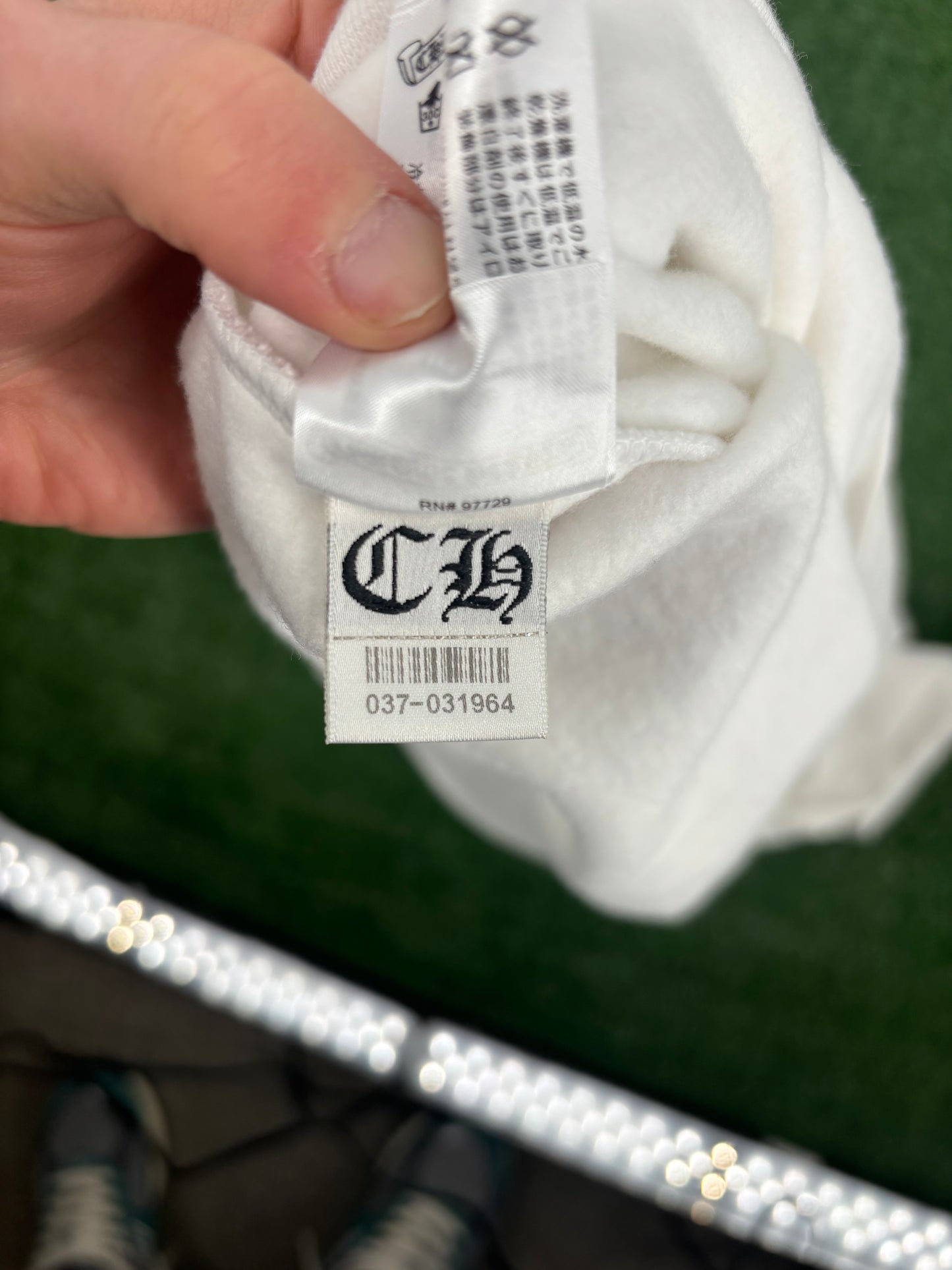 Chrome Hearts "Love You" Letter White Crewneck Sweater Size Large