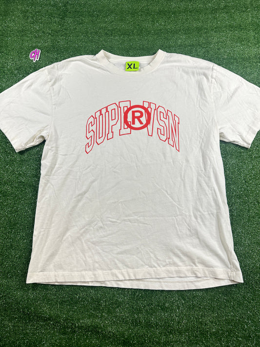 Supervsn White 'Arch Logo' Men's T-Shirt (USED) - Size XL