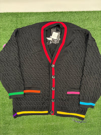 Mastermind World Knitted Black Tennis Cardigan Size Large (MSRP: $1,916)