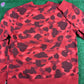 BAPE Color Camo College Red Crewneck Sweater Size XXL