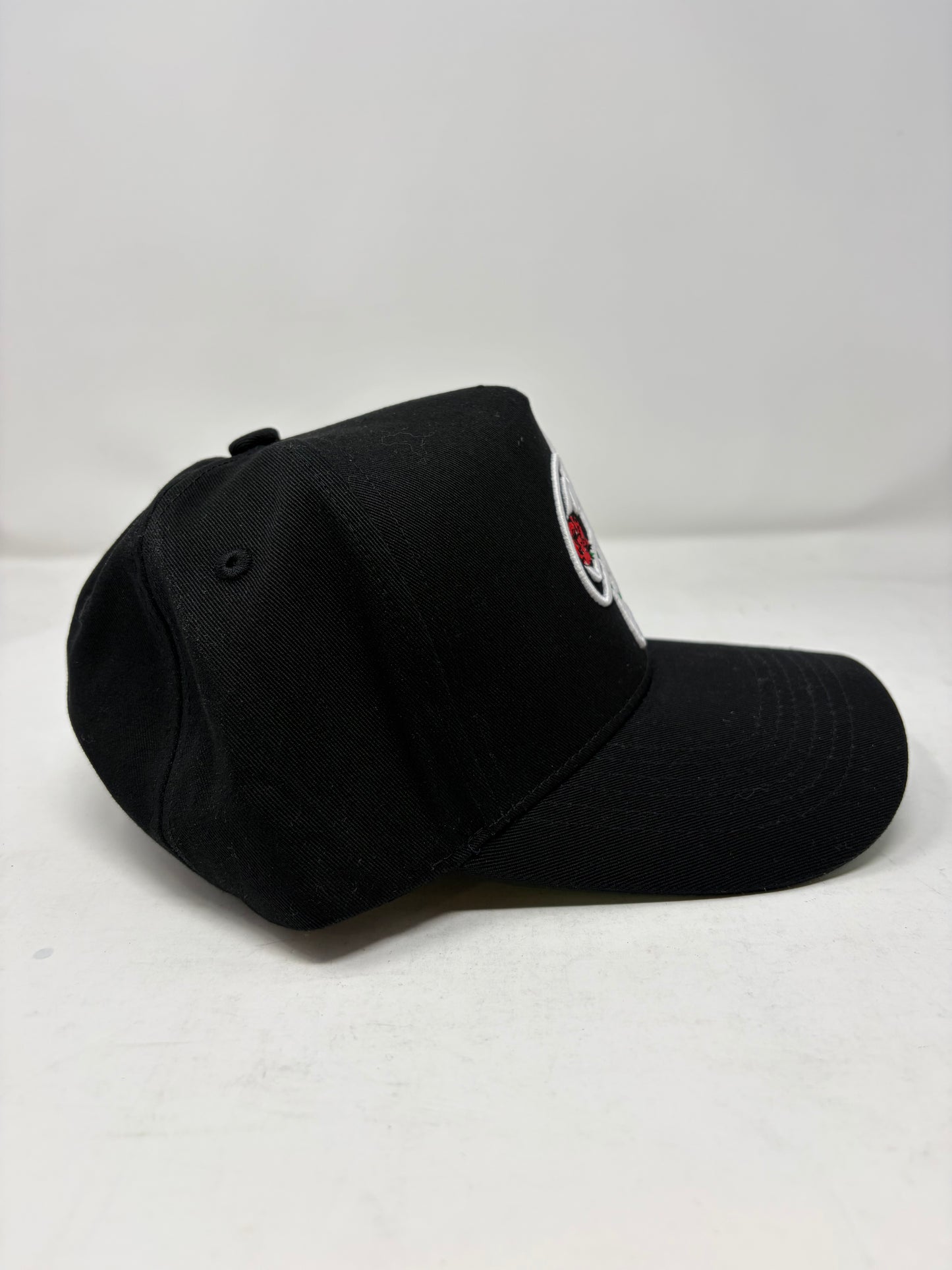 Central Hype Embroidered Rose Logo Black Snapback Hat