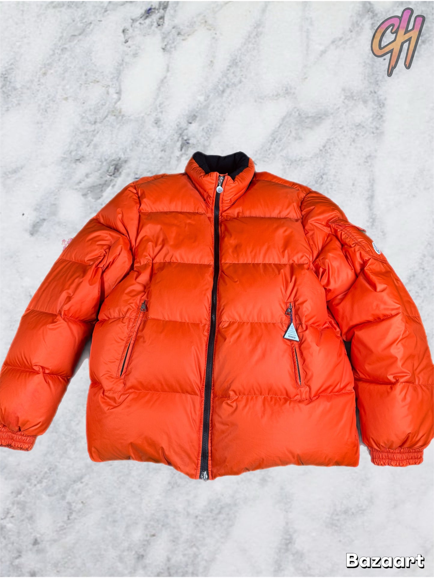 Moncler Orange Maya Puffer Down Coat Jacket (Pre-Owned)
