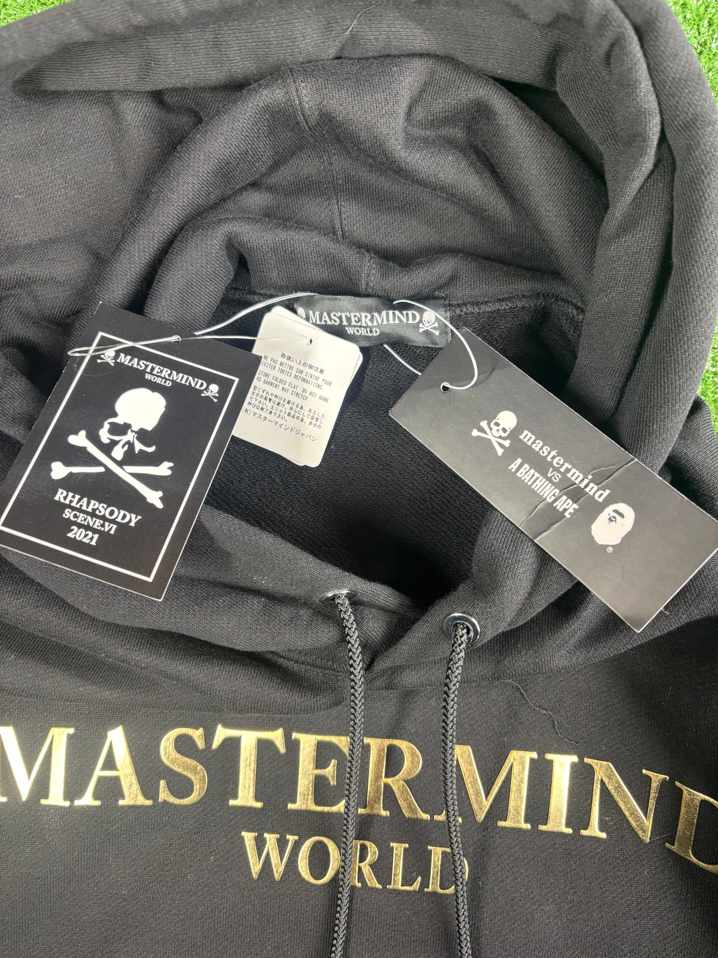 Mastermind Vs. Bape Foil Logo Black Hoodie Size Large