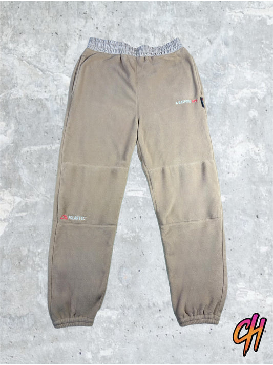 BAPE PolarTech Fleece Beige Drawstring Pants Size Large