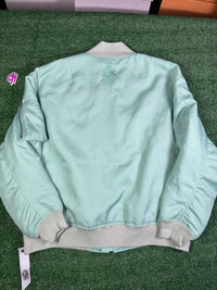 Bape Black Teal Satin Bomber Jacket Size Large (MSRP: $900.00)