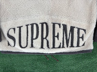 Supreme FW17 Reversed Shearling Hooded Beige/Brown Jacket Size Medium