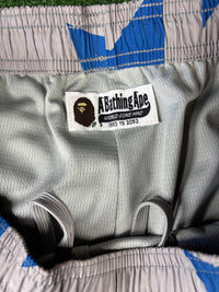 Bape Bapesta Pattern Grey Beach Shorts Size Large