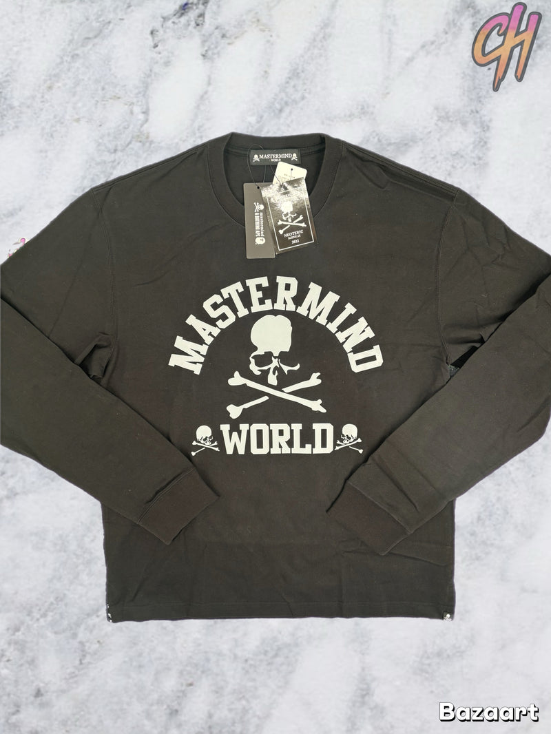 Mastermind World Collegiate Logo Black L/S T-Shirt Size Medium (MSRP: $846)
