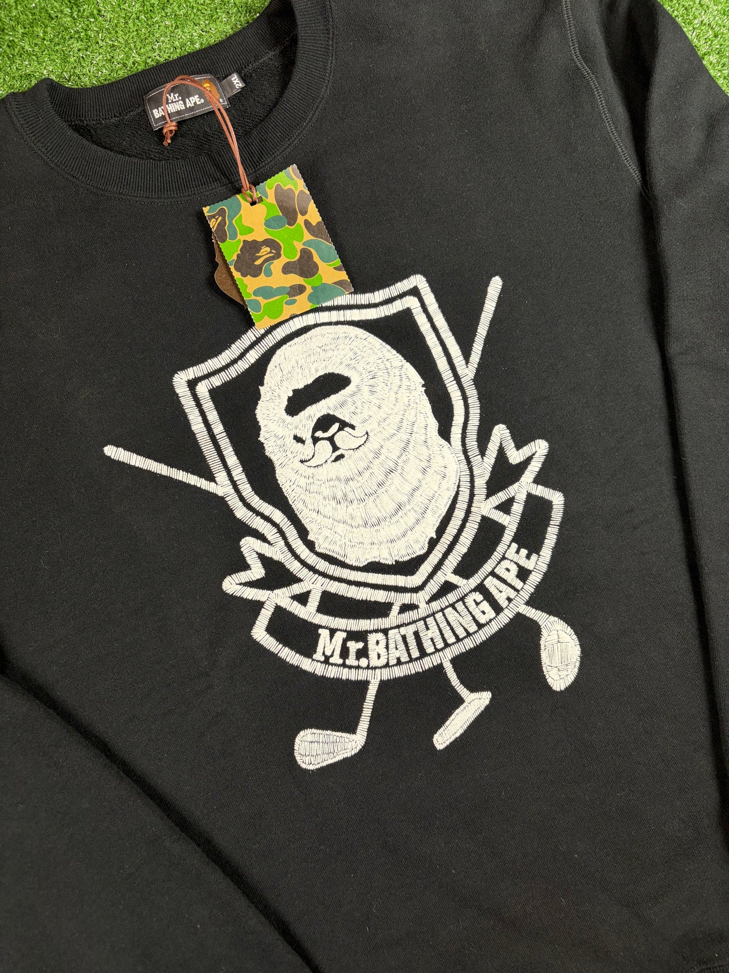 Bape 'Mr. Bathing Ape' Black Crewneck Sweater Size Small