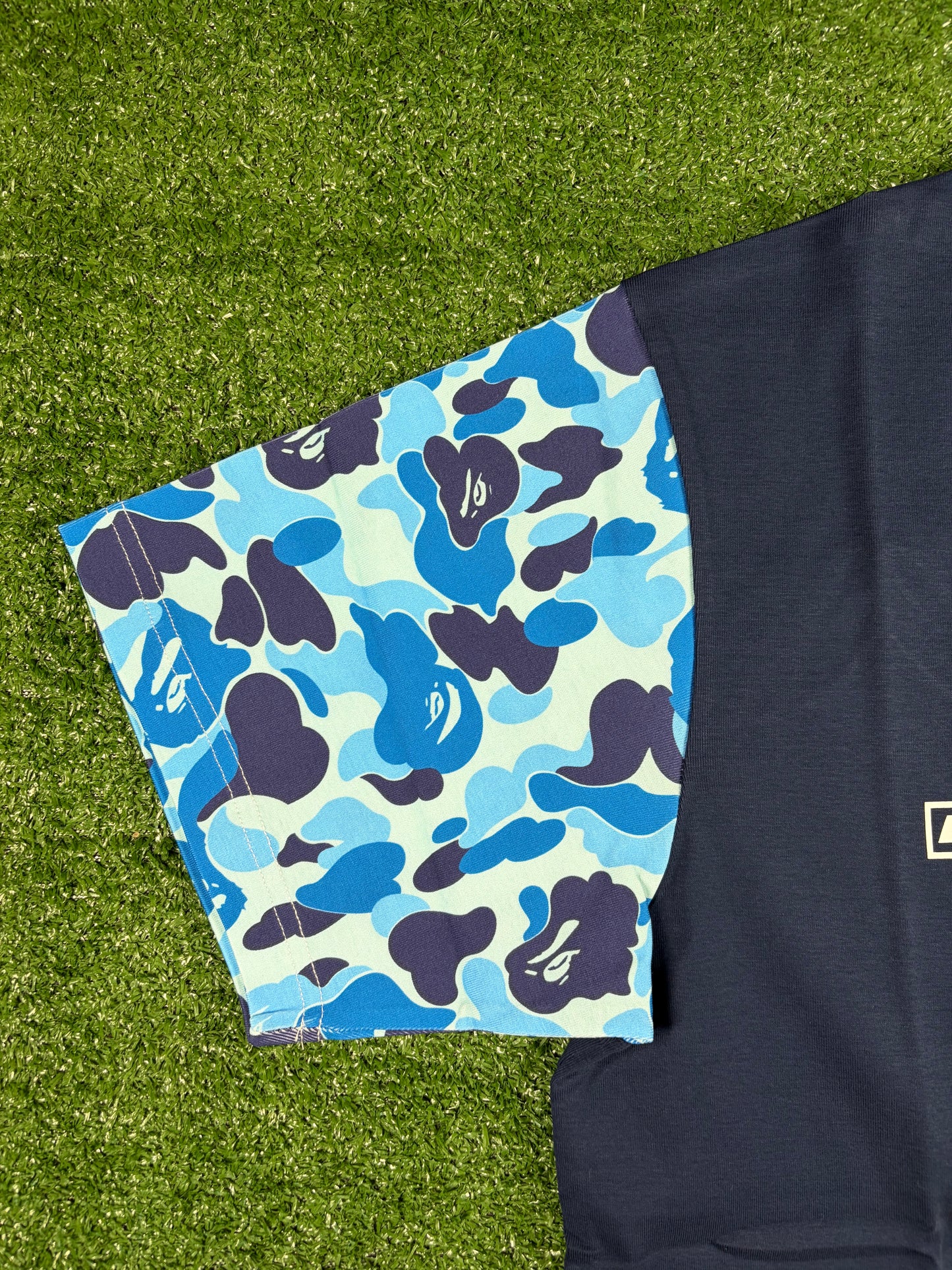 BAPE X Pagani Navy Blue ABC Camo T-Shirt Size Small