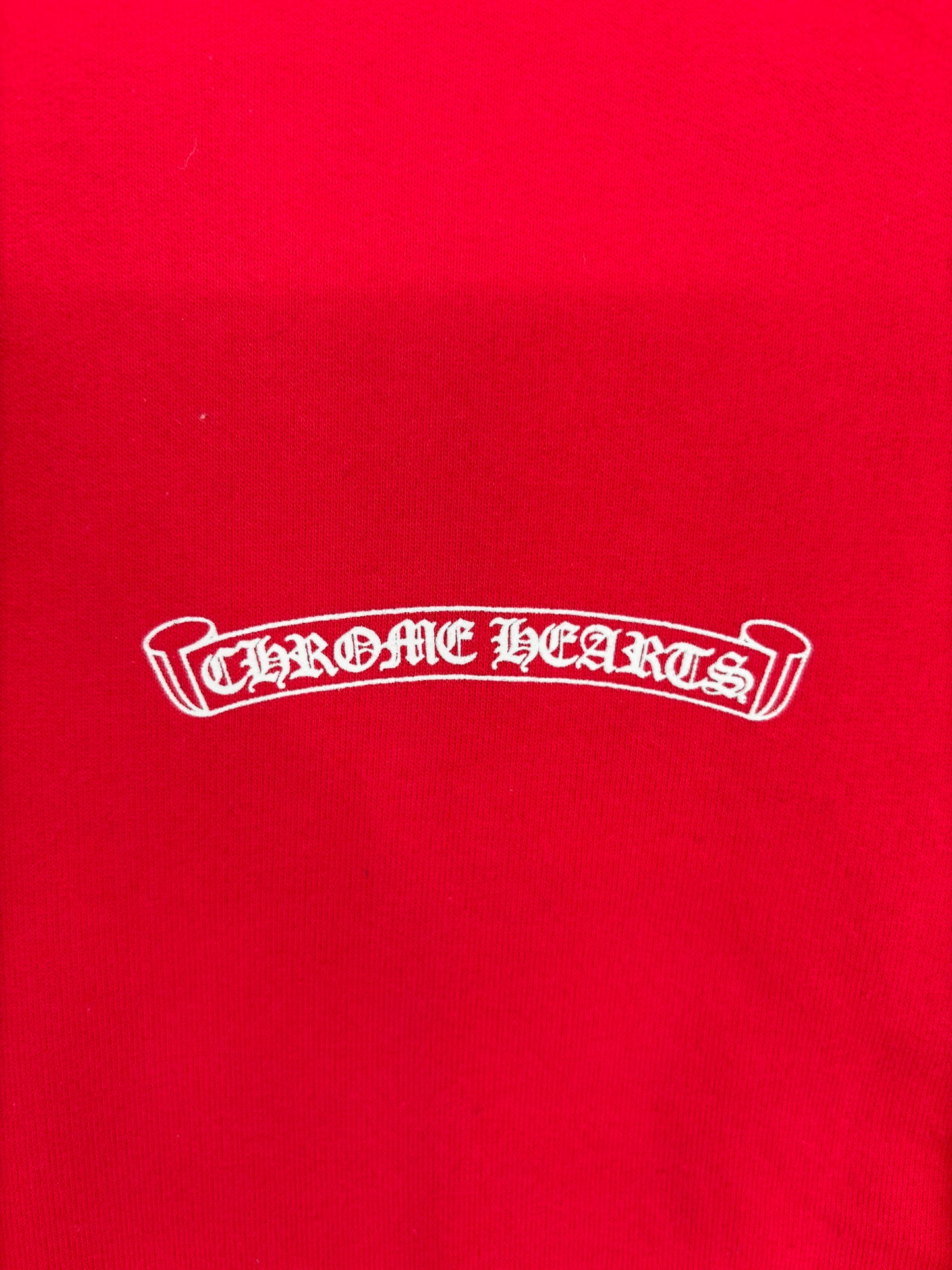 Chrome Hearts "Scroll Logo" Red Pullover Hoodie Size XXL