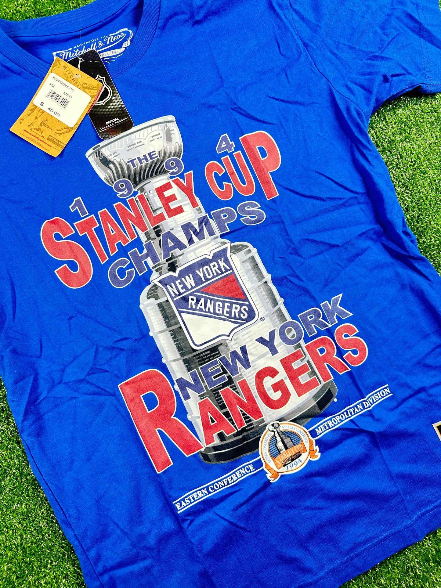 Mitchell & Ness NHL New York Rangers Stanley Cup T-Shirt - Size Small