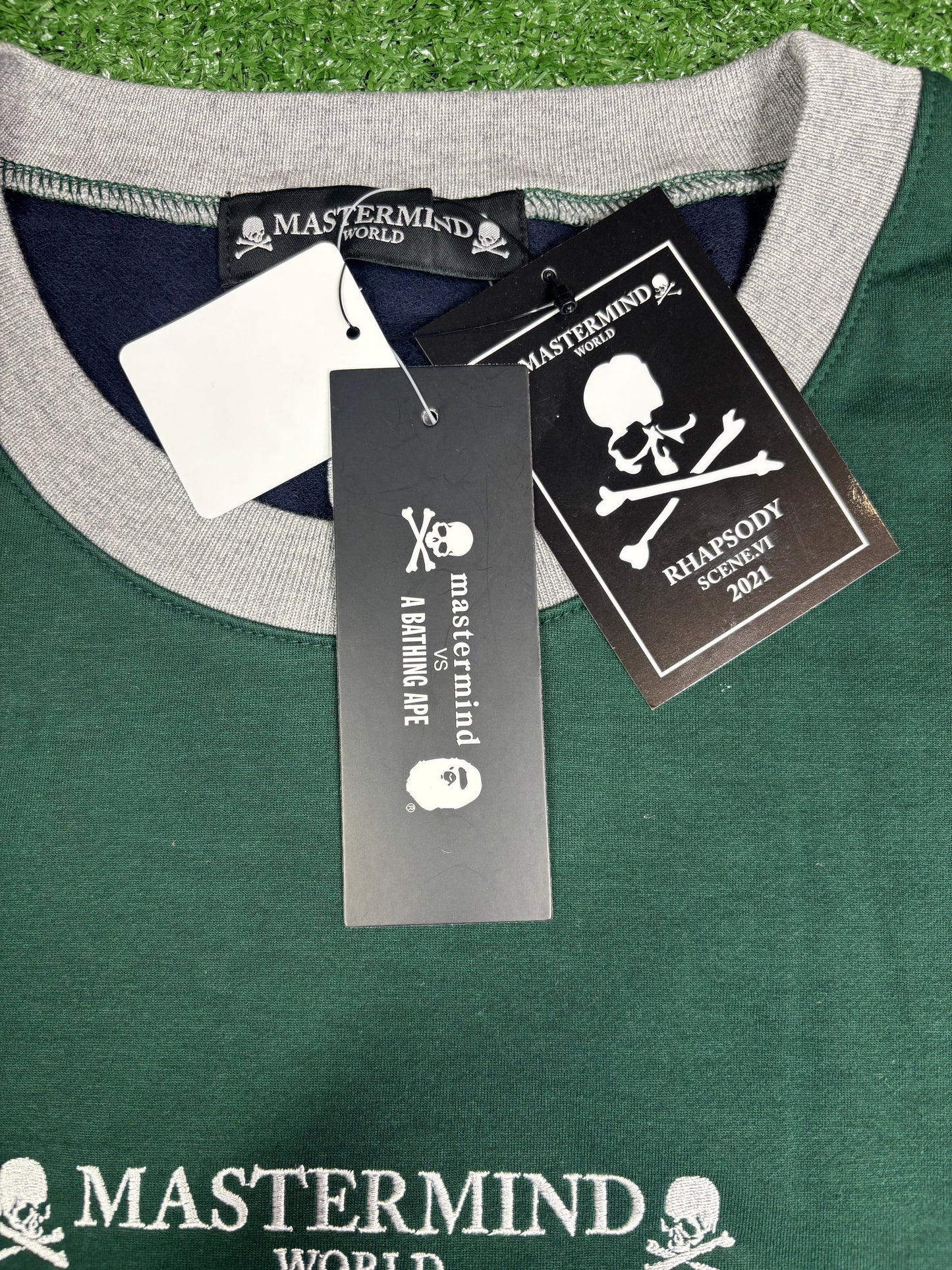 Mastermind World Vs. Bape Multi-Colored Crewneck Sweater Size Large