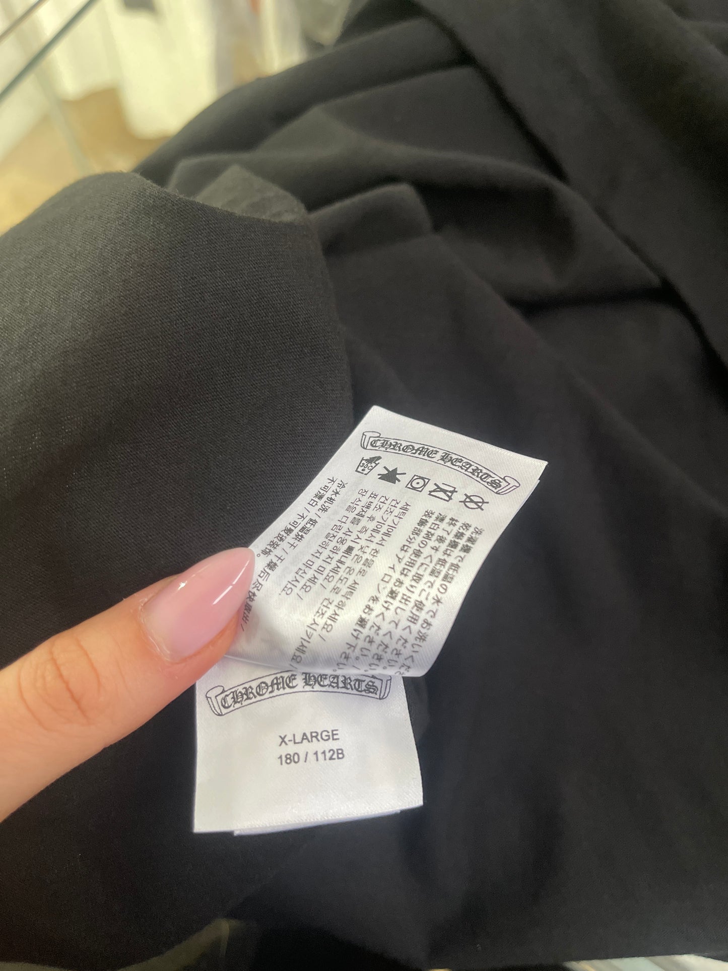 Chrome Hearts Black Scroll Logo Pocket S/S T-Shirt - Size XL