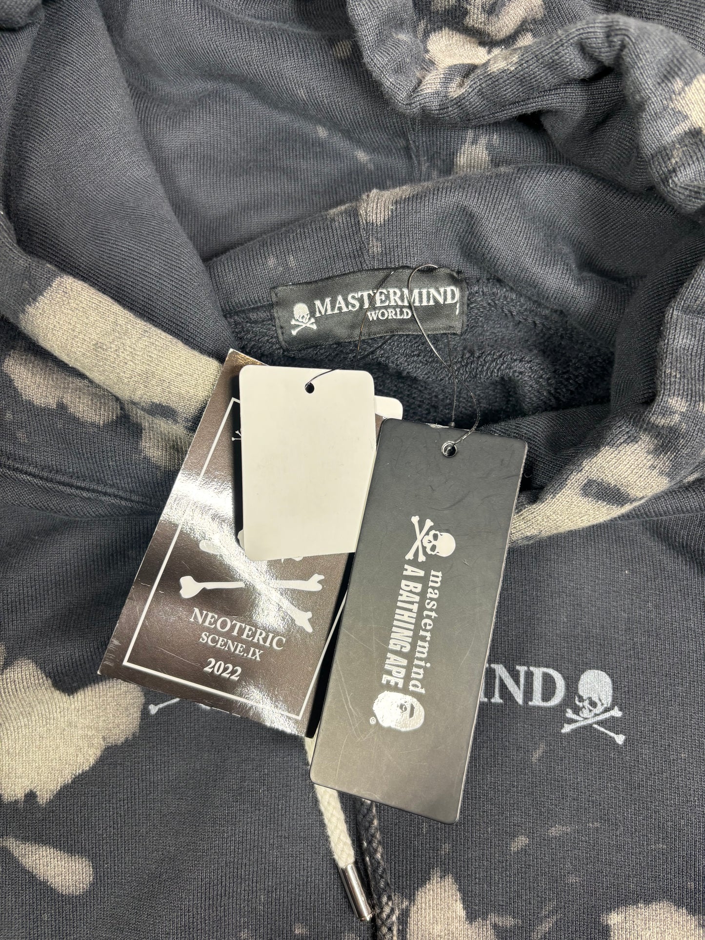 Mastermind World Vs. Bape Black Tie-Dye Hoodie Size Large