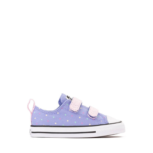 Converse Purple Chuck Taylor Toddler 2V Polka Dot Trainers Size 2 A15904B