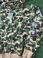 BAPE Big ABC Camo Relaxed Fit Full Zip Hoodie Size XL