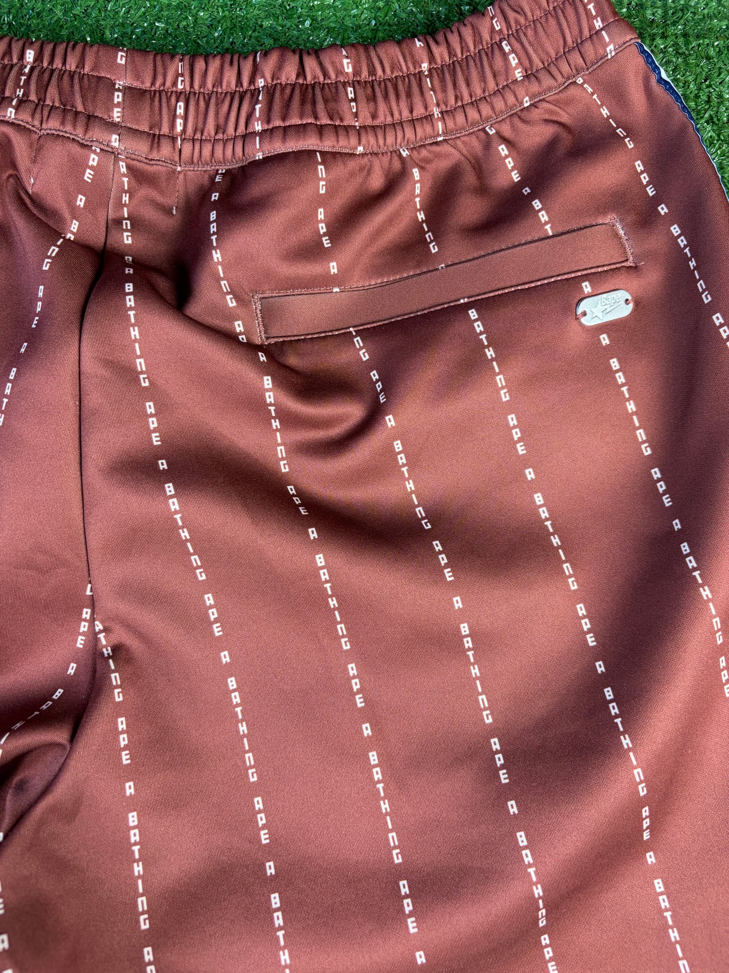 BAPE Text stripe Jersey Track Pants Size Large