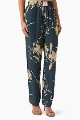 KITH Women's Ida Palm Straight Pant - Navy XS (MSRP: $200)
