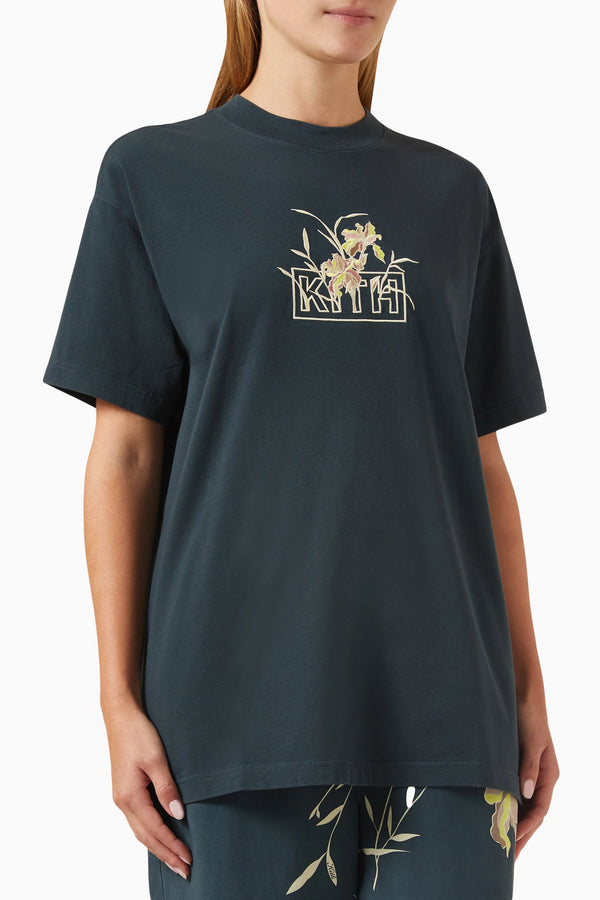 KITH Women's Iris Box Logo Vintage Tee - Navy XS MSRP: $110