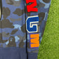 BAPE Color Camo Navy Embroidery Shark Crewneck Large