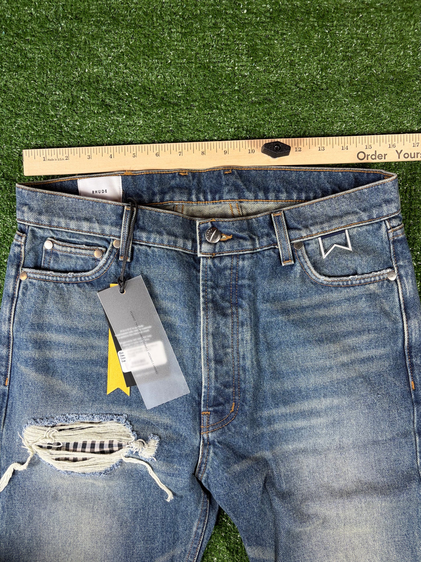 RHUDE Authentic Boxer Indigo Denim Mens Jeans Size 31 MSRP:$748.00