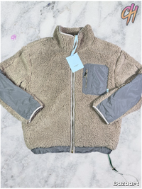 Bape Black Full-Zip Sherpa Beige Jacket Size Medium (MSRP: $480.00)