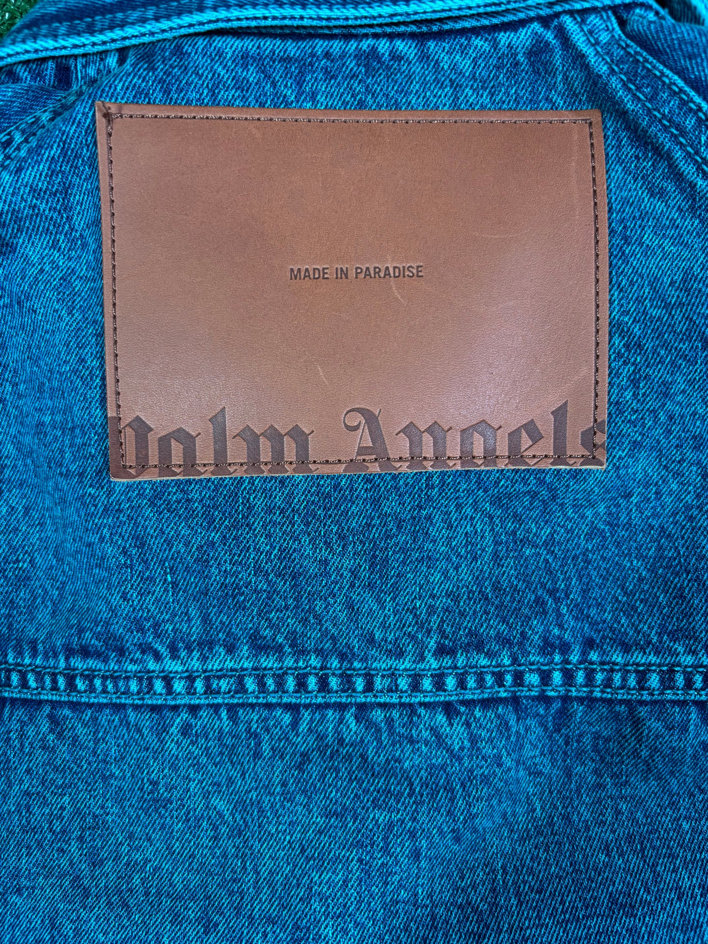 Palm Angels Light Wash Sunset Loose Denim Jacket Size Medium