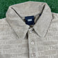 Kith Graham Velour Beige Men's Polo Shirt (STAINED) - Size Small