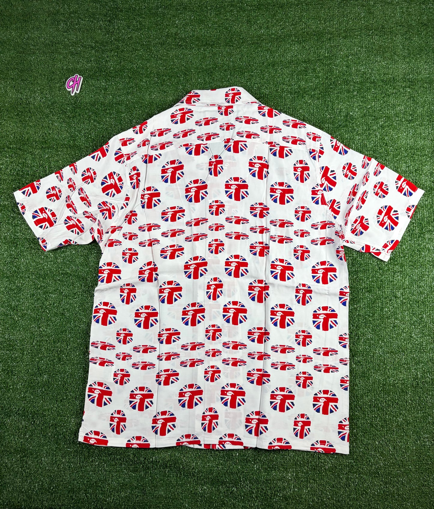 Bape London Union Jack Button-Up S/S Shirt Size XL