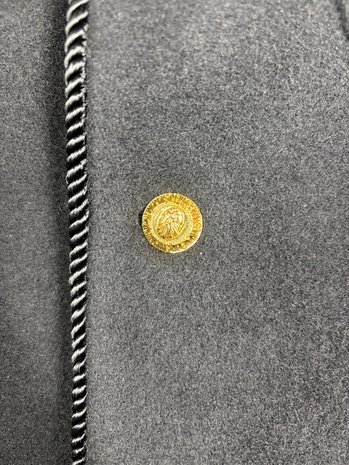 Bape Black Collarless Wool Black Chinese Jacket Size Large (MSRP: $1,000)