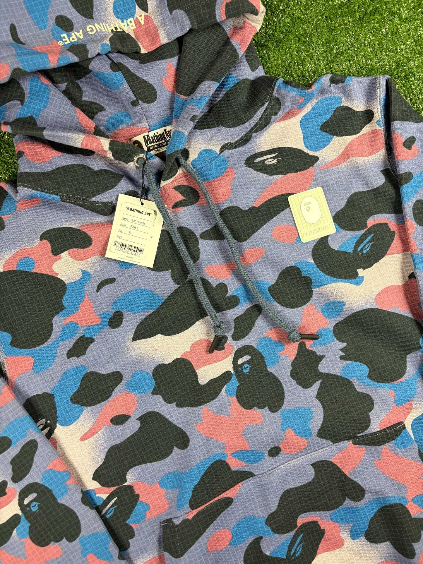 BAPE 1st Camo Multi-Color Grey Pullover Hoodie Size XL