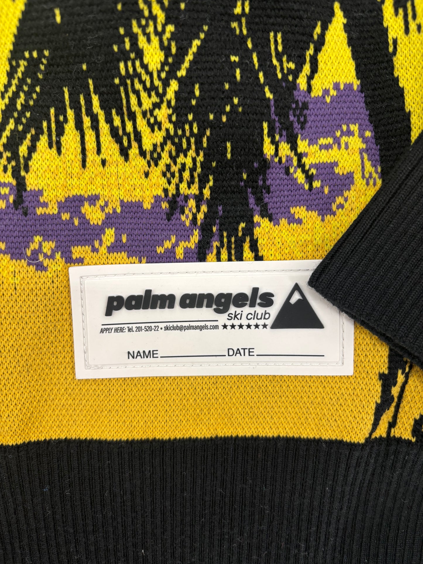 Palm Angels Womens Sunset Turtleneck Sweater Purple Black Size Small