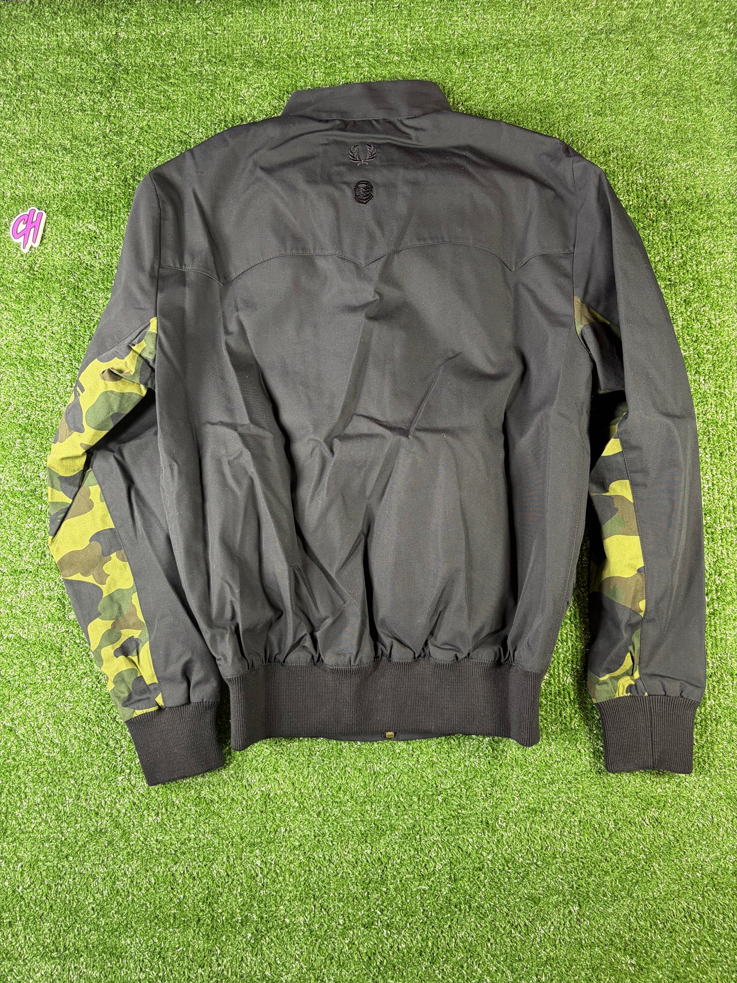 Bape X Fred Perry Black Harrington Jacket Size Large