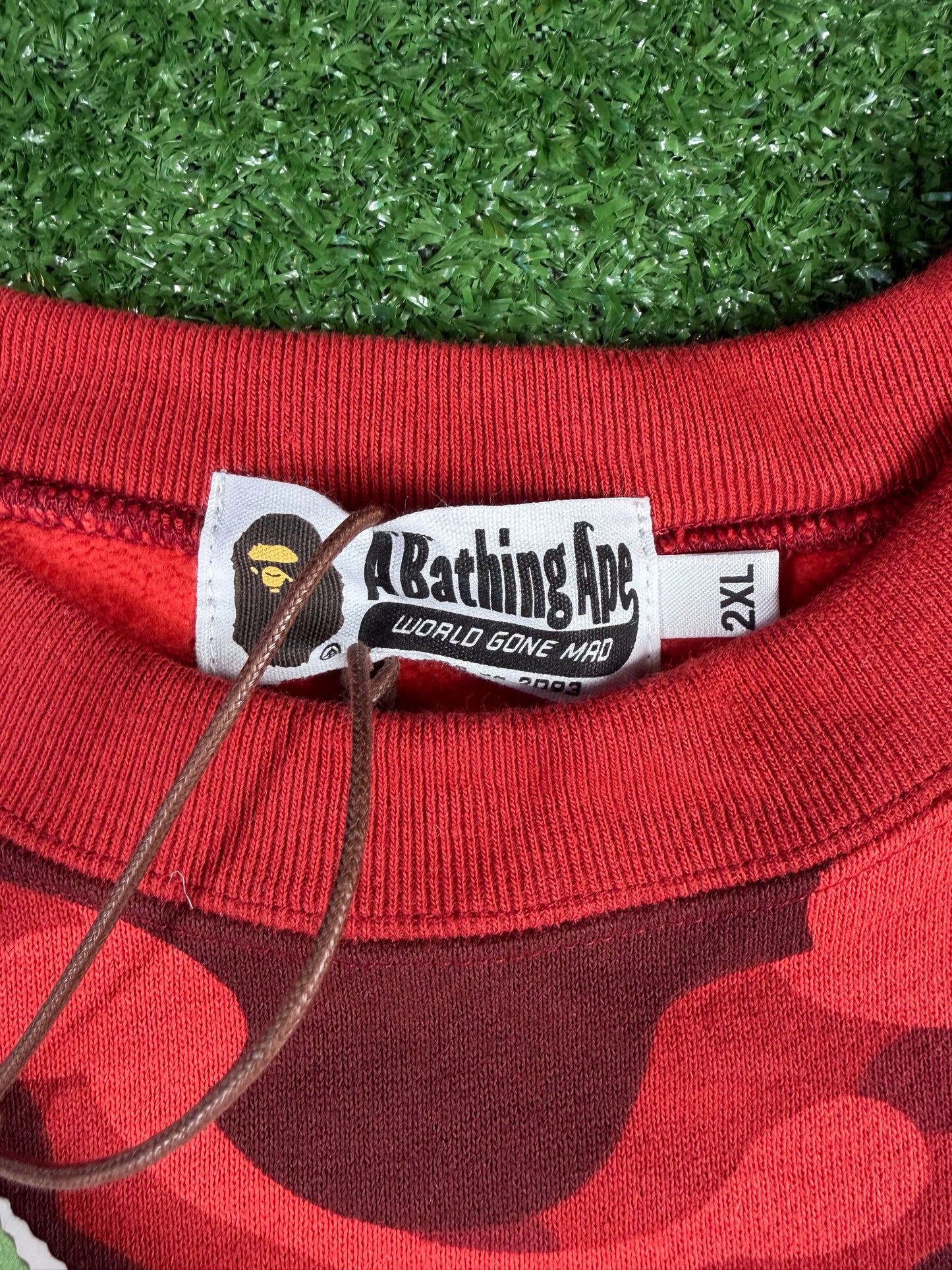 BAPE Color Camo College Red Crewneck Sweater Size XXL