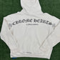 Chrome Hearts "F You' T-Bar Logo White Zip-Up Hoodie Size Large